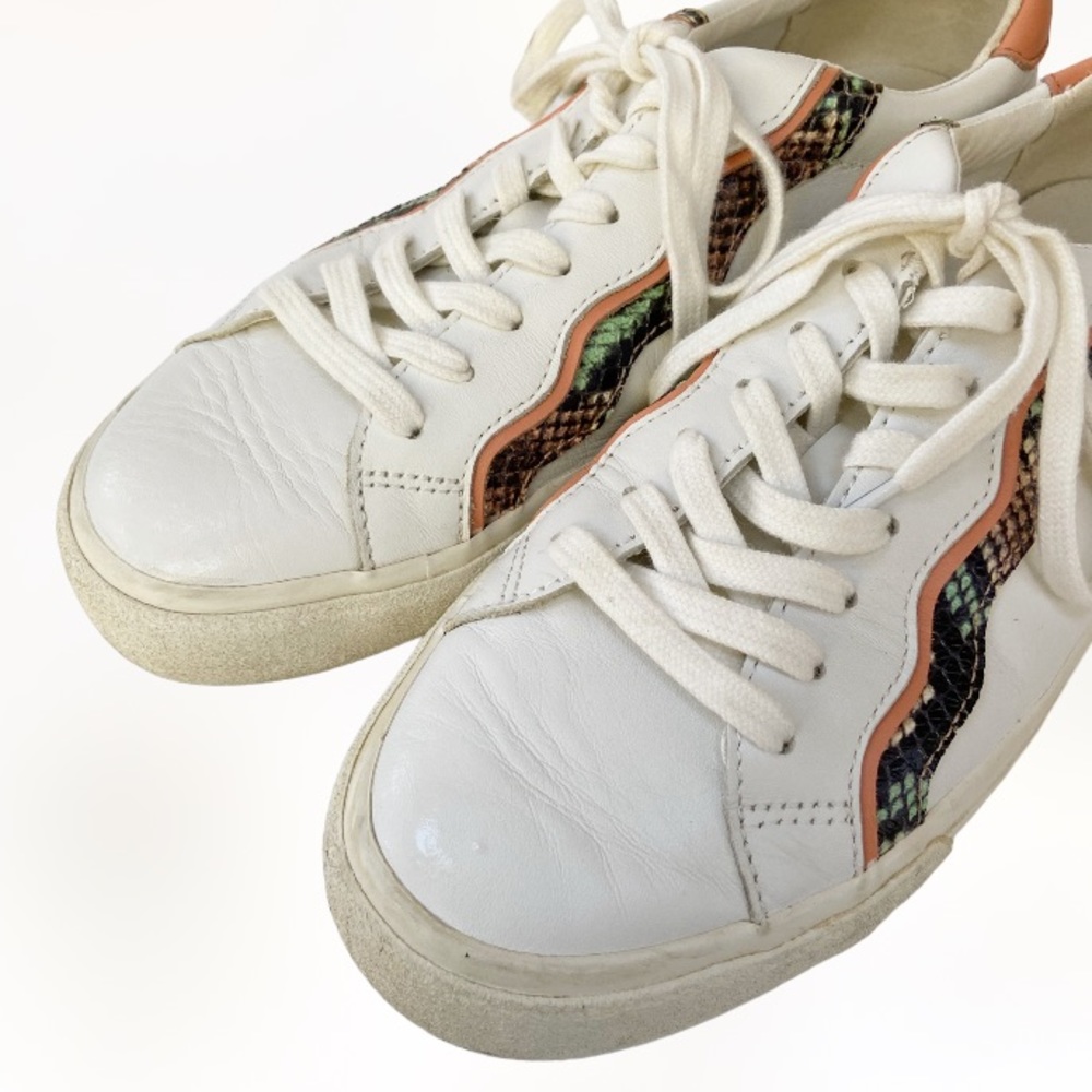 Madewell Sidewalk Low-Top Sneakers Snake Embossed Leather Wave Edition MC693 9M - Picture 7 of 9